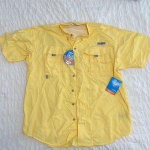 Yellow Columbia PFG Short Sleeve - Medium